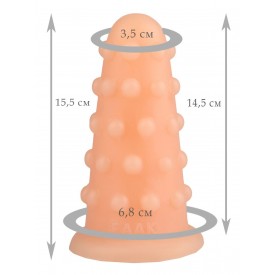 Телесная анальная втулка с шипиками - 15,5 см.