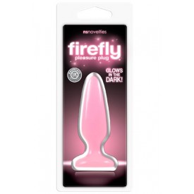 Розовая анальная пробка, светящаяся в темноте, Firefly Pleasure Plug - 10,1 см.