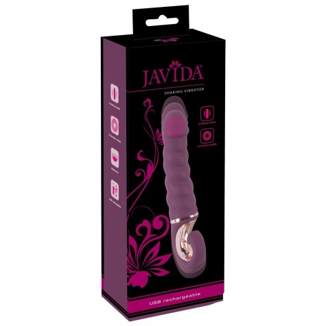 Фиолетовый вибратор Shaking Vibrator - 21 см.