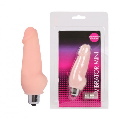 Телесный мини-вибратор Vibrator Mini - 9,5 см.